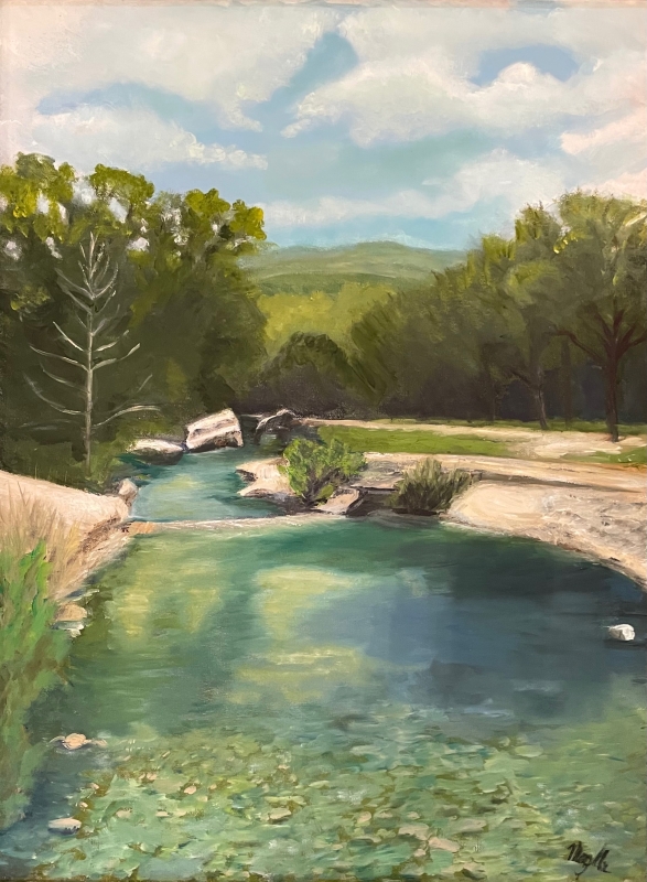 Emerald Grace of Quiet Waters by artist Mozelle Marks
